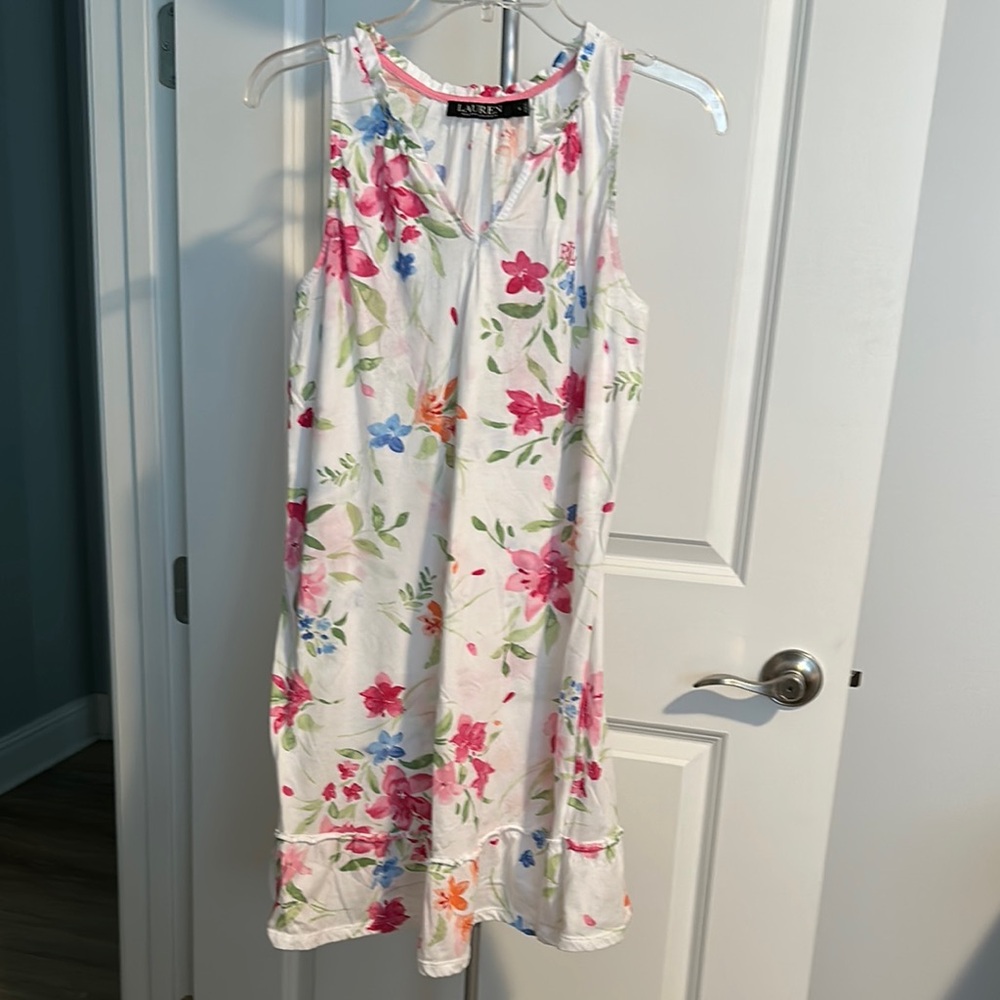 Ralph Lauren Floral Sleeveless Nightgown Sz S